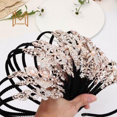 China Crown Rhinestone Hairband Diamond Headband Girls Butterfly Headband Fashion Full Headdress Can 619396551654 for sale