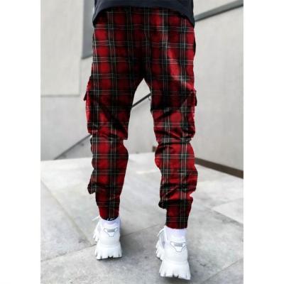 China 2021 High Street Drawstring QUICK DRY Harem Pants Pants For Men Stripe Print Men's Reflective Cargo Pants for sale