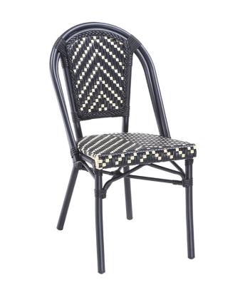 China High Quality Outdoor Frame Aluminum Rattan Weather Furniture Dining Table Set Outdoor Cafe Chairs Paris for sale