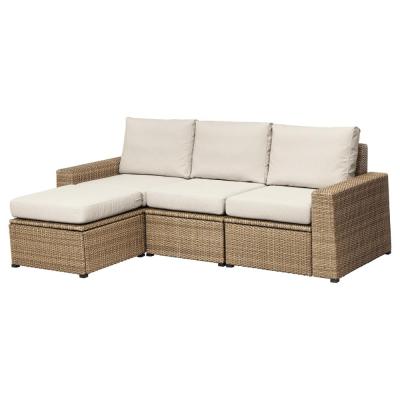 China Waterproof New Design Curved Pe Plastic Used Furniture Outdoor Rattan Sofa Bed Set For Sale for sale