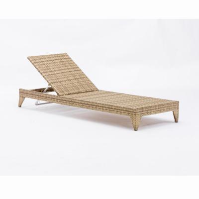 China Waterproof Outdoor Beach Pool Chair Rattan Aluminum Double Sizes Sun Couch Mattress With Shade for sale