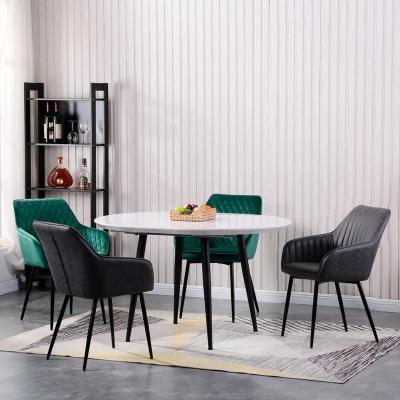 China Dining Table Set Modern Nordic Dining Furniture Fabric Chair MDF Dining Table Set 4 Chairs for sale