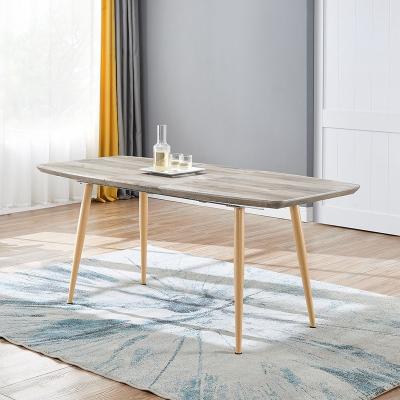 China Latest Modern Dining Furniture Extendable Smart Designed Extendable Dining Table With Transfer Wood Legs for sale