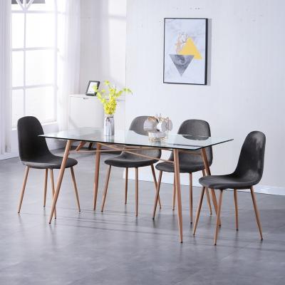 China Dining table set 2022 luxury modern glass dining room furniture dining tables set with 4 chairs for sale