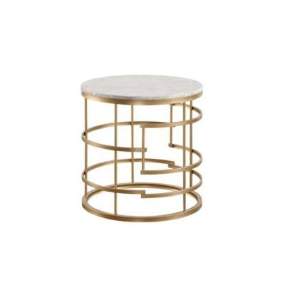 China Wholesale Modern Side Table Stainless Steel Base Living Room Marble Cafe Side End Table for sale