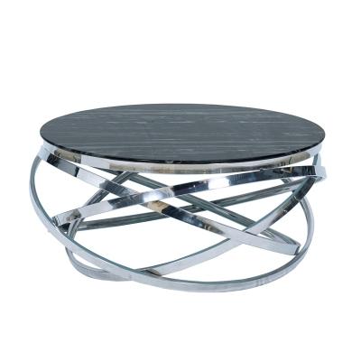 China Modern European marble coffee tables furniture design mirror sliver base tea marble table for living room for sale