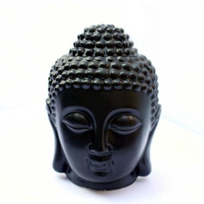 China Large Porcelain Aromatherapy Home Wholesale Essential Oil Diffuser Decoration Black Ceramic Burner / Creative Buddha Head Candle White for sale