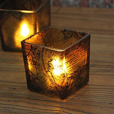 China Home Decoration Single Square Clear Glass Candle Containers Bulk No Lid Small Empty Square Candle Jars For Making Candles for sale