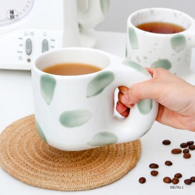 China Viable Nordic Custom Unique Chunky Wall Mug Double Wall Mug Hand Paint Coffee Mug Ceramic Mug for sale