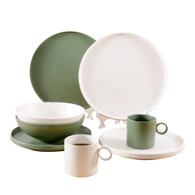 China Viable Style Luxury Fine European Spanish Moroccan Tableware Modern Porcelain Dinner Set Dinnerware Set of 4 for Wedding Kitchen for sale