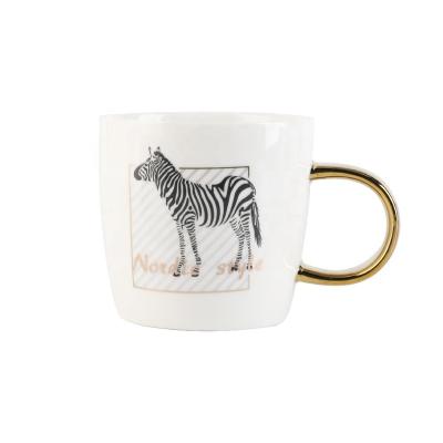 China Viable Custom Ceramic Black Coffee Mug Gift Gold Plated To Handle OEM Luxury Design Wholesale Multi Style for sale