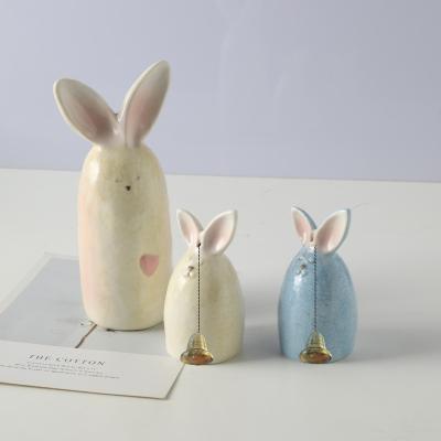 China Factory Sale Custom Whistling Rabbit on Top Design Ceramic Dinner Bell BELLS-FOR RABBIT PARTY HOUSE for sale