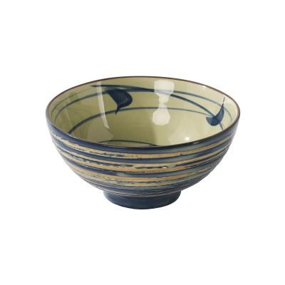 China Different Types of Viable Supplier Popular Rustic Style Factory Round Bowl Set, Japanese Ceramic Ramen Noggins Rolls for sale