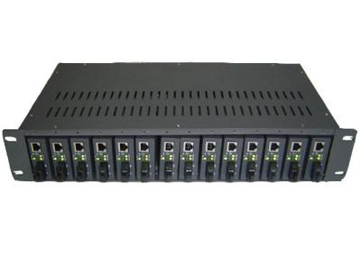 China 14 port Manageable Rack Mount Optical Fiber Media Converter , 19 inch for sale