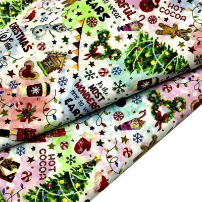 China New Design Anti-Static No MOQ Custom Knitting Fabric Christmas Cotton Fabric Digital Printing For Garment for sale