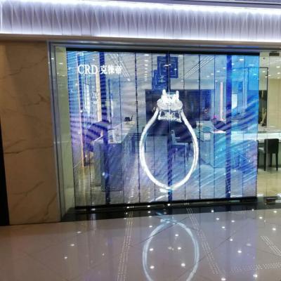 China Indoor Transparent Led Screen Video Curtain Glass Wall Screen Transparent Led Display for sale