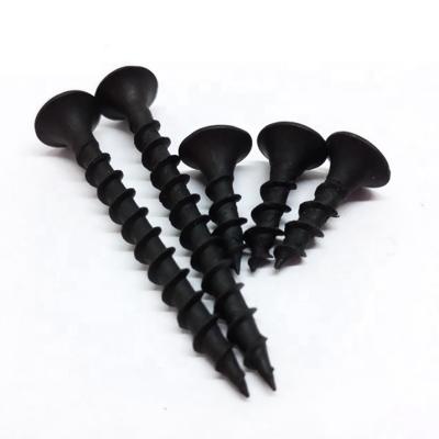 China Round perfect quality and lower price phosphated and galvanized black drywall screw to wood schraube for sale