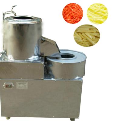 China Restaurant Stainless Steel Sweet Potato Peeler Washing Machine Carrot Fry Slicer Cutting Machine for sale