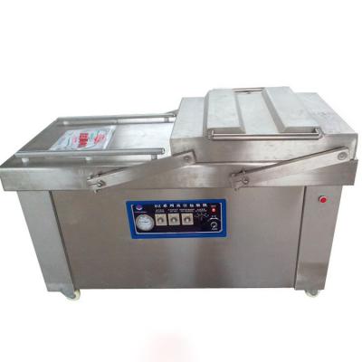 China Semi Automatic Food Lid Swapping Vacuum Sealer DZK-500 2SL Brick Shape Double Chamber Vacuum Packing Machine for sale