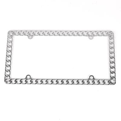 China Making License Plate Frame Custom Accept Silver Rectangle Light Decorative Car License Plate License Frames for sale