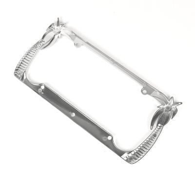 China Doing License Plate Frame Wholesale Custom Design Mental Zinc Alloy Car Rectangle License Plate Frames for sale