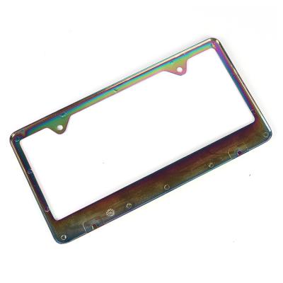 China Making License Plate Frame Factory Wholesale Mental Rectangle Zinc Alloy Colored Decorative License Plate Frames for sale