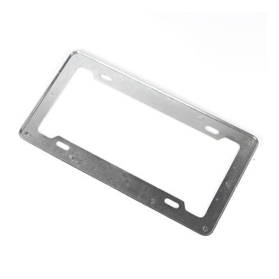 China Making License Plate Frame Fashion Design Custom Blank Silver Zinc Alloy Mental Universal Car License Plate Frames for sale