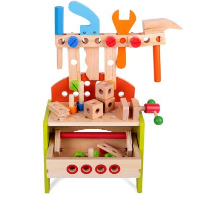 China Pretend Little Wooden Play Hammer and Saw Tool Bench Building Set for Kids 3 Year Old for sale