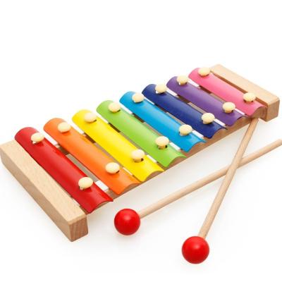 China Playing Musical Instruments Toy Wooden Xylophone Children's 8 Keys Hands Up With Mallets Educational Toy for sale