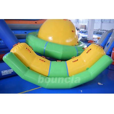 China durable commercial grade 0.9mm pvc tarpaulin single tube inflatable water teeter for pool games for sale