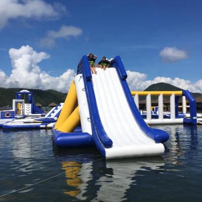 China 0.9mm PVC tarpaulin inflatable water park water slide for lake or sea for sale