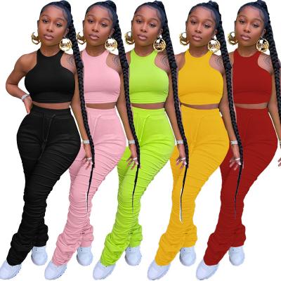 China Clothing Set QUICK DRY Two Piece Set Summer Women Clothing Matching Two Piece Set 2021 Summer Pants Sets for sale