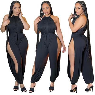 China jumpsuit plus size women rompers summer jumpsuit women QUICK DRY black sleeveless jumpsuit 2021 for sale