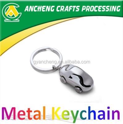 China Beautiful shape metal 3D metal car key chain, silvery key chain, custom promotion key chain for sale