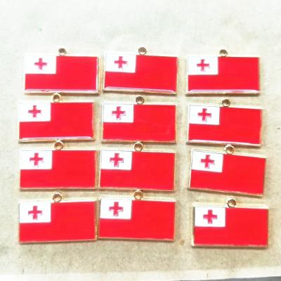 China CLASSIC Custom High Quality Country Gold Metal Silver Plated Tonga Flag Pendants for sale