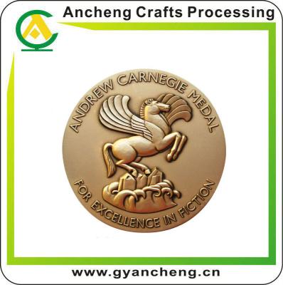 China Ultimate Global 3D Die Casting Rosary Medals Gold Coin Gold Medallion Medals With Ribbon for sale