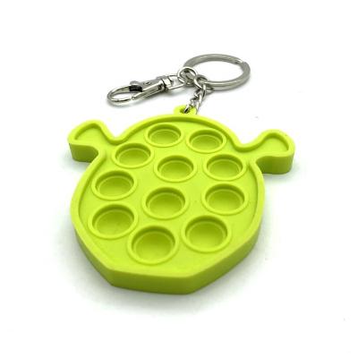 China New Silicone Push Bubble Simple Silicone Doll Wiggle Sensory Toy Tortoise Christmas Key Chain For Child for sale