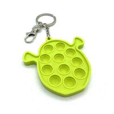 China Factory Existed Silicone Mold Silicone Turtle Effort Mini Fidget Toy Push Bubble Key Chain for sale