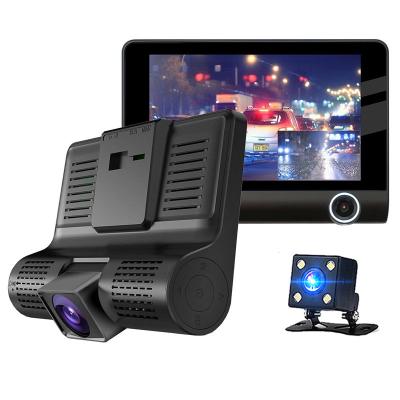 China NIGHT VISION Best Car Dash Camera Black Box Full HD 1080P Front And Rear Cam Dash Car DVR Cameras 3 Lens Dual Cam for sale