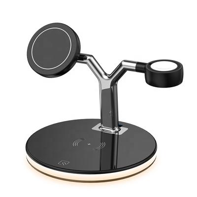 China Multifunctional 2021 New Design Charger Station Magnet Fast Wireless Charger 3 in 1 Magnetic Wireless Charger for sale