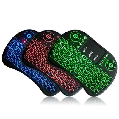 China 2021 Wireless Mini Keyboard i8 Colorful Mini Wireless Keyboard Air Wireless Mouse With RGB Colors Backlight For Smart TV for sale