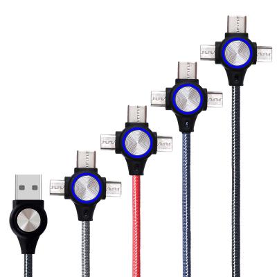 China MP3/MP4 Player Braided 3 In 1 Mobile Phone Cable 3A Fast Charging For Charging Type C Charger iPhone Cable Micro USB Cable for sale