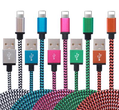 China MP3/MP4 Player USB Charger Cable Nylon Braided Data Cable For iPhone 6 6S 7 8 plus 5 5S X XR 11 12 pro Max Cable for sale