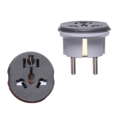 China Europe Residential / General Purpose Travel Universal Adapter , Germany France F Plug Adapter Type Recessed Round 2 Pin 4.8mm Power Plug for sale