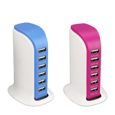 China UniversalÂ   New 6USB Hub Charger Fits iPhone Pad Android Galaxy Multi-port Phone Charging Head for sale