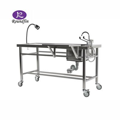 China Mobile Mortuary Table Price Autopsy Table ROUNDFIN Embalming Table for sale