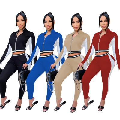 China fos FA8035 QUICK DRY New Fashion 2 Piece Set Woman's Tracksuits Women Two Piece Outfits Jogging Suits Wholesale for sale