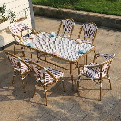 China Modern Outdoor Modern Practical Outdoor Dining Table Set 6 Chairs Furniture for sale