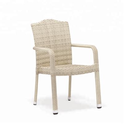 China Outdoor Modern Restaurant Arm Dining Aluminum Sedie PE Rattan / Wicker Chair Indonesia for sale