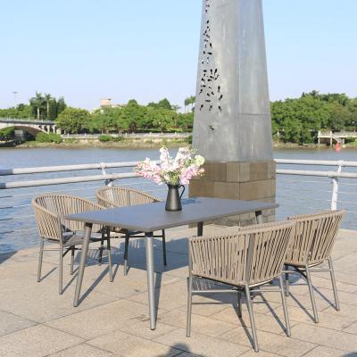 China The Modern Outdoor Hotel/Restaurant/Cafe/Bistros/Bar/Bar Etc Rope Chairs Cafe Restaurant Furniture Sets Muebles Restaurante for sale